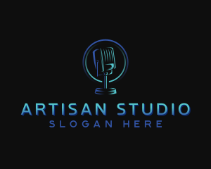 Studio Audio Microphone logo design