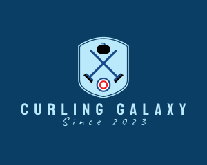 Ice Curling Badge  logo