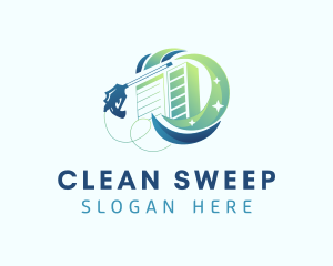 Gradient Pressure Washer Cleaning Services logo design