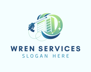 Gradient Pressure Washer Cleaning Services logo design