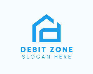 Blue Housing Letter D logo design