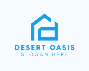 Blue Housing Letter D logo design