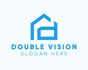 Blue Housing Letter D logo design