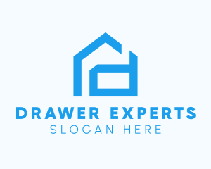 Blue Housing Letter D logo design