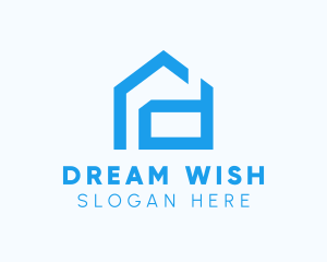 Blue Housing Letter D logo design