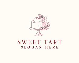 Floral Wedding Cake logo design