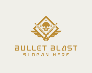 Skull Firearm Shooting logo design