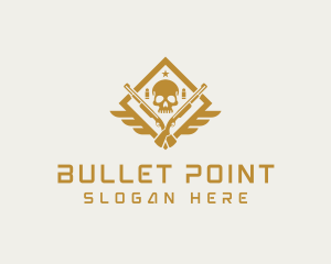 Skull Firearm Shooting logo design