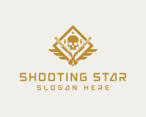 Skull Firearm Shooting logo design