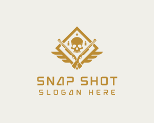 Skull Firearm Shooting logo design