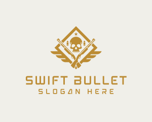 Skull Firearm Shooting logo design