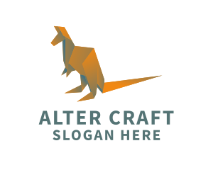 Kangaroo Origami Craft logo design