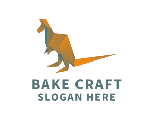 Kangaroo Origami Craft logo design