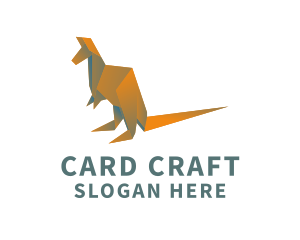 Kangaroo Origami Craft logo design