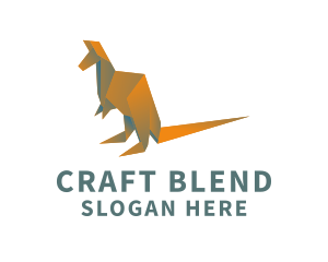 Kangaroo Origami Craft logo design