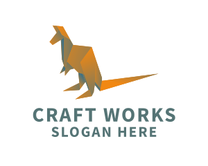 Kangaroo Origami Craft logo design