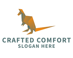 Kangaroo Origami Craft logo design