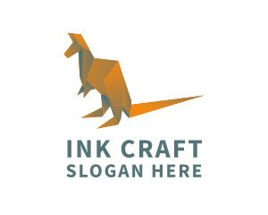 Kangaroo Origami Craft logo design