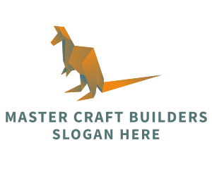 Kangaroo Origami Craft logo design