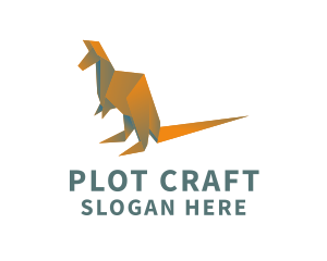 Kangaroo Origami Craft logo design