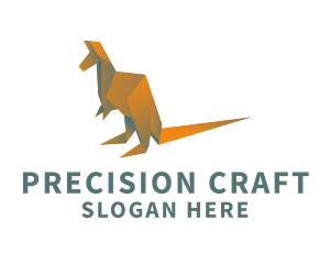 Kangaroo Origami Craft logo design