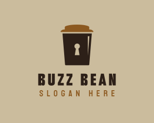 Coffee Cup Lock  logo design