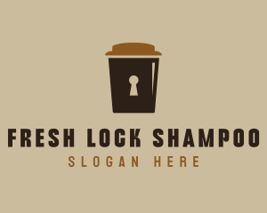 Coffee Cup Lock  logo design