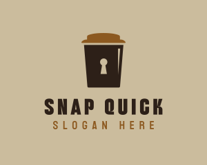 Coffee Cup Lock  logo design