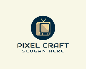 Retro Pixel TV logo design