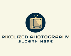 Retro Pixel TV logo design