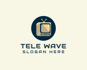 Retro Pixel TV logo design