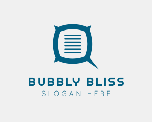 Pillow Speech Bubble logo design