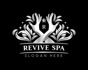 Hand Floral Spa logo design