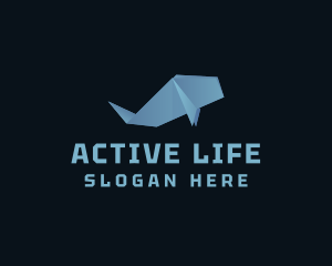 Sea Whale Origami  Logo
