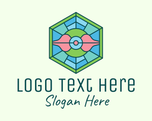 Hexagonal Rose Stained Glass logo