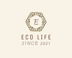 Organic Natural Wreath  logo design