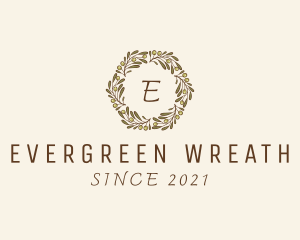 Organic Natural Wreath  logo design