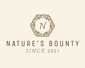 Organic Natural Wreath  logo design