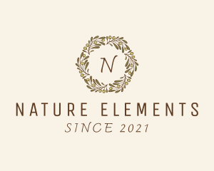 Organic Natural Wreath  logo design