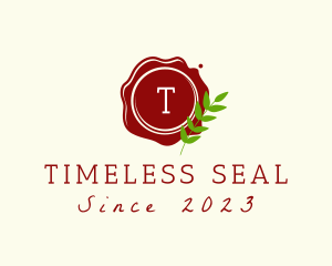 Stamp Seal Leaf logo design