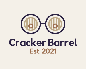 Barrel Glasses Brewery Nerd logo design