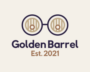 Barrel Glasses Brewery Nerd logo design