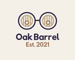 Barrel Glasses Brewery Nerd logo design