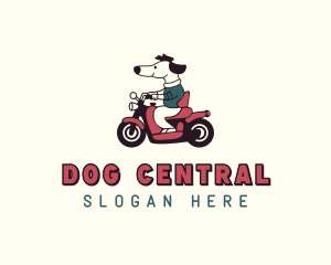 Cartoon Dog Motorcycle logo design