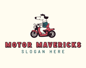 Cartoon Dog Motorcycle logo design