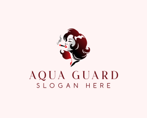 Cigar Woman Smoking Logo