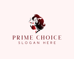 Cigar Woman Smoking Logo