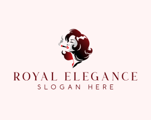 Cigar Woman Smoking Logo