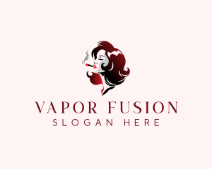 Cigar Woman Smoking logo design