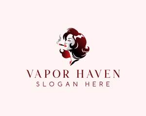 Cigar Woman Smoking logo design